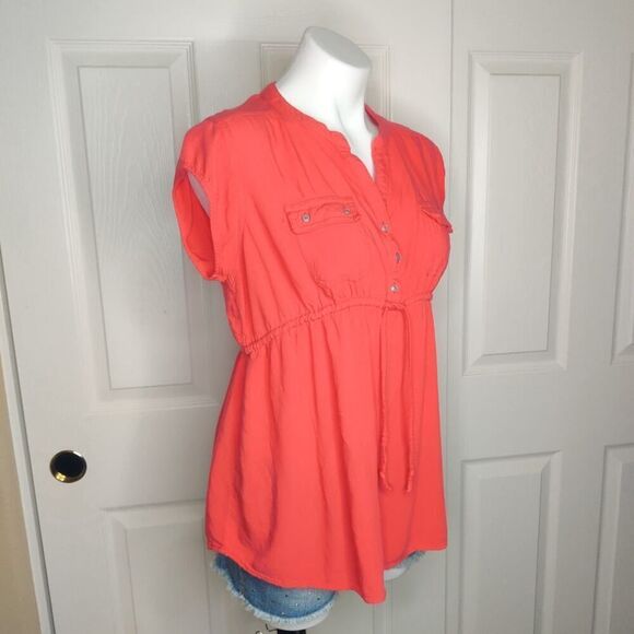 Motherhood Maternity split V-neck maternity top sz PL - Picture 3 of 6